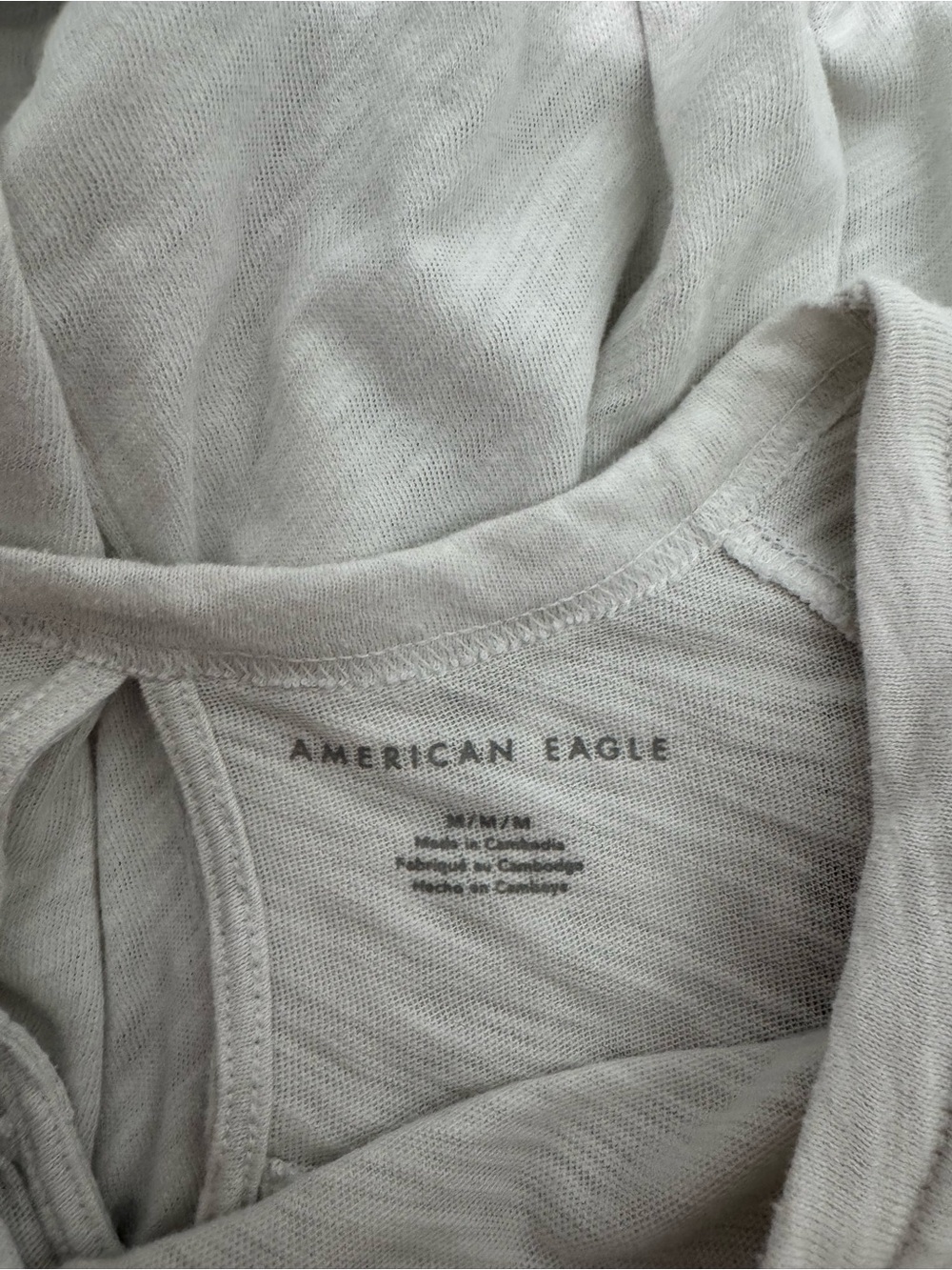 American Eagle Outfitters White Knit Peasant Style Top